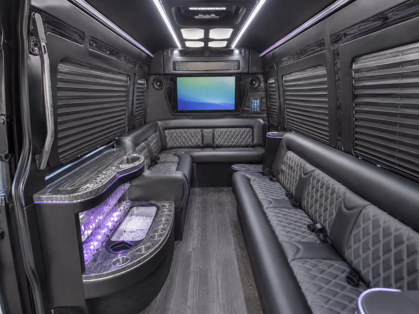 north miami 40 passenger party bus inside
