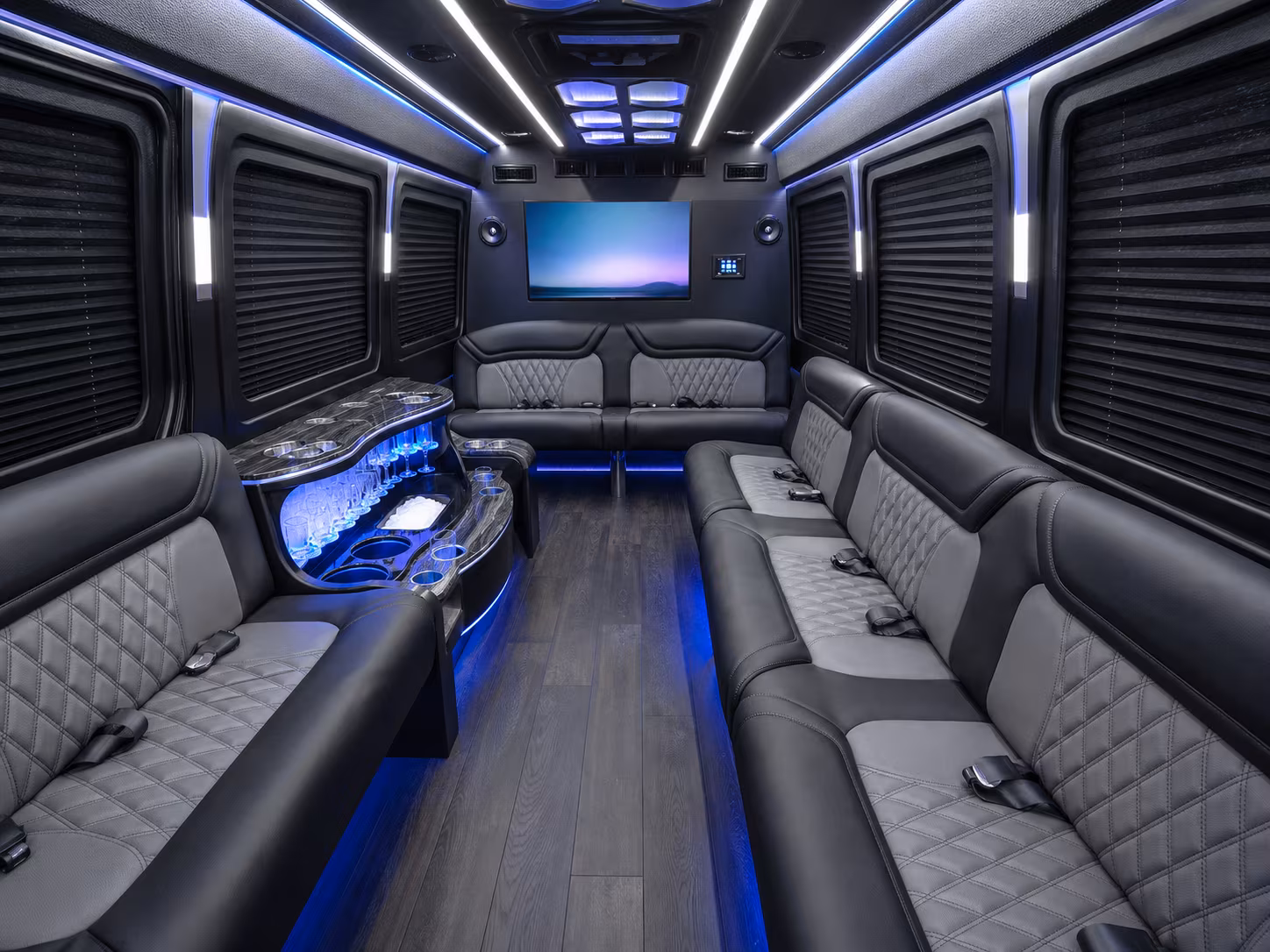 north miami 50 passenger party bus inside