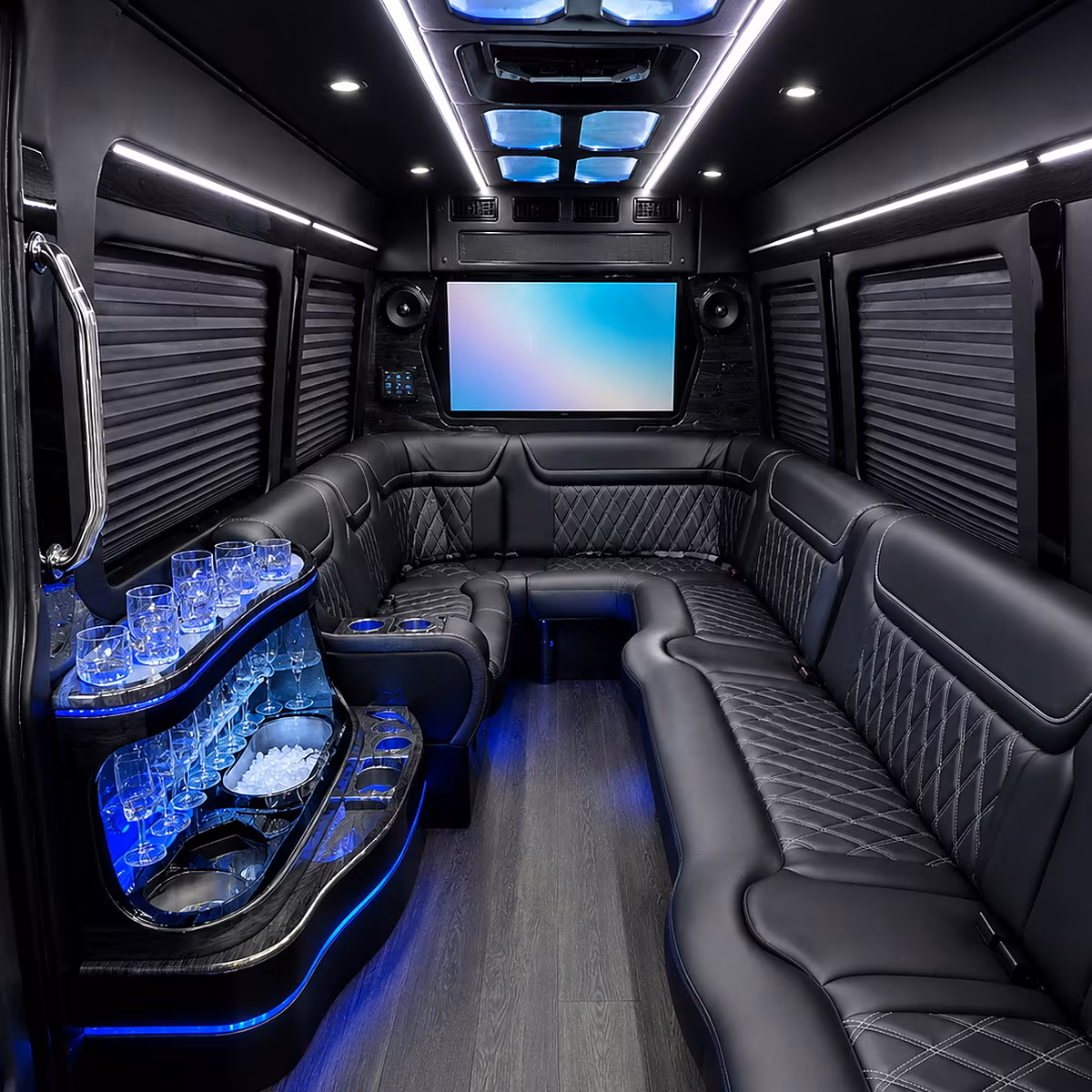 north miami party bus rental interior